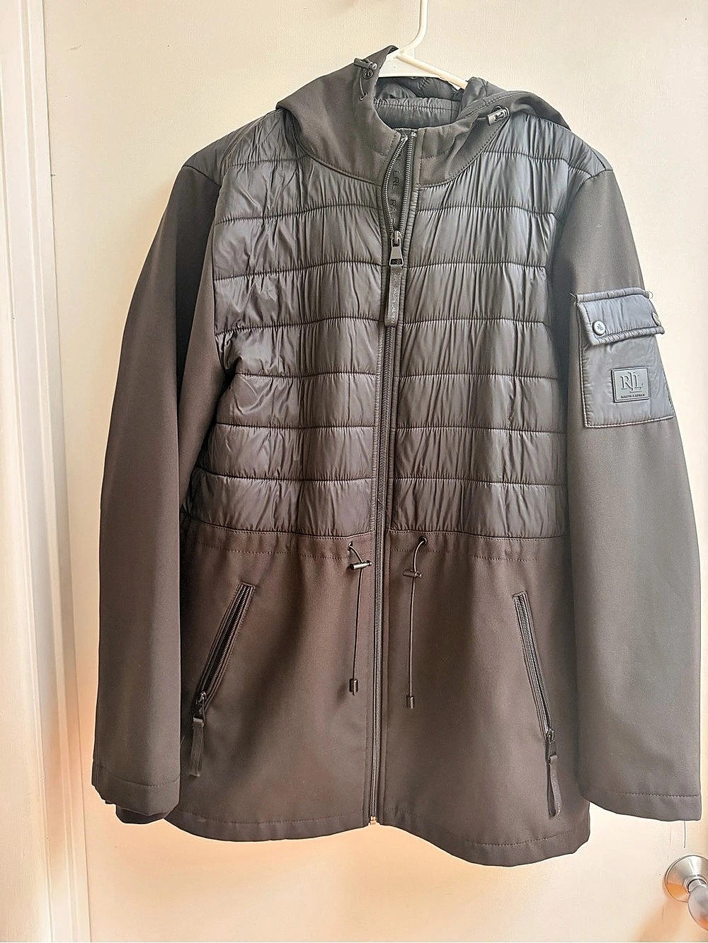 Women’s Lauren Ralph Lauren Quilted Hooded Jacket in Black Size Medium Like New